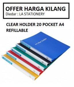 CLEAR HOLDER A4 20 POCKET REFILLABLE