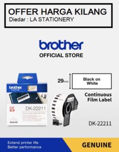 BROTHER DK-22211 WHITE PAPER TAPE