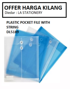 PLASTIC POCKET FILE WITH TIE STRING