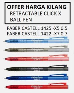 FABER CASTELL RETRACTABLE CLICK X BALL PEN 0.5/0.7