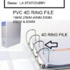 PVC 4D RING FILE WITH FULL TRANSPARENT COVER 16MM/20MM/25MM/40MM/50MM/65MM/80MM