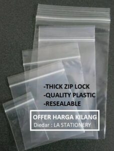 CLEAR TRANSPARENT ZIPPER PLASTIC BAG