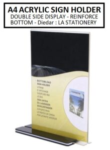 A4 ACRYLIC SIGN HOLDER | A4 DOUBLE SIDED DISPLAY STAND