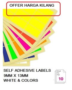 SELF ADHESIVE LABEL 13MM X 19MM
