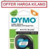 DYMO 91201 12MM WHITE PLASTIC TAPE