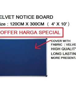 VELVET NOTICE BOARD 120CM X 300CM (4' x 10')