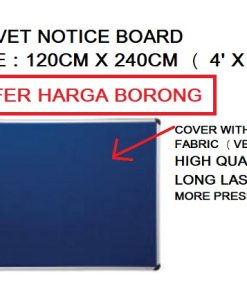 VELVET NOTICE BOARD 120CM X 240CM (4' x 8')