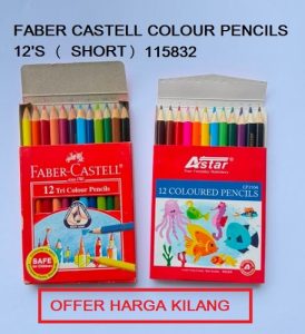 FABER CASTELL 12 TRI COLOUR PENCILS