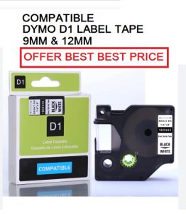DYMO D1 TAPE 9MM X 7M BLACK ON WHITE 