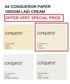 A4 CONQUEROR PAPER LAID CREAM
