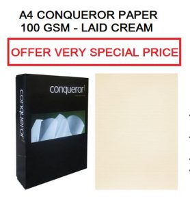 A4 CONQUEROR PAPER LAID CREAM