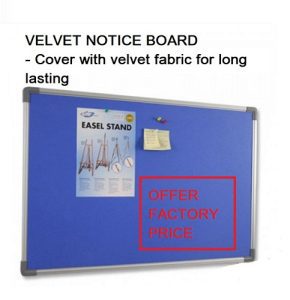  VELVET NOTICE BOARD 90CM X 120CM (3′ x 4′)