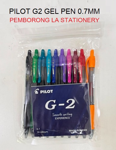PILOT G2 GEL PEN 0.7MM BLACK/BLUE/LIGHT BLUE/TURQUOISE/PINK/RED/MAROON/GREEN/ORANGE/PURPLE