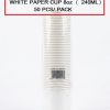 PLAIN PAPER CUP 8OZ ( 240ML ) 50'S/PACK