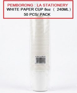 PLAIN PAPER CUP 8OZ ( 240ML ) 50'S/PACK