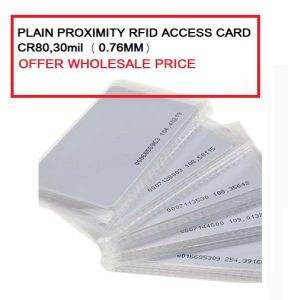 PLAIN PROXIMITY RFID ACCESS CARD WHITE THICK CR80 30mil ( 0.76mm )
