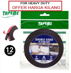 HEAVY DUTY DOUBLE SIDED FOAM TAPE BLACK