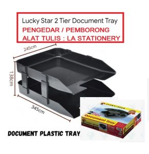 LUCKY STAR LS8220 2 TIER PLASTIC DOCUMENT TRAY