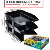 LUCKY STAR LS8230 3 TIER PLASTIC DOCUMENT TRAY