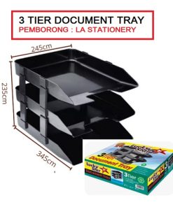 LUCKY STAR LS8230 3 TIER PLASTIC DOCUMENT TRAY