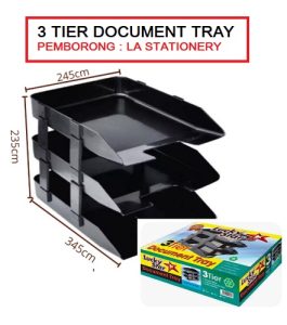LUCKY STAR LS8230 3 TIER PLASTIC DOCUMENT TRAY